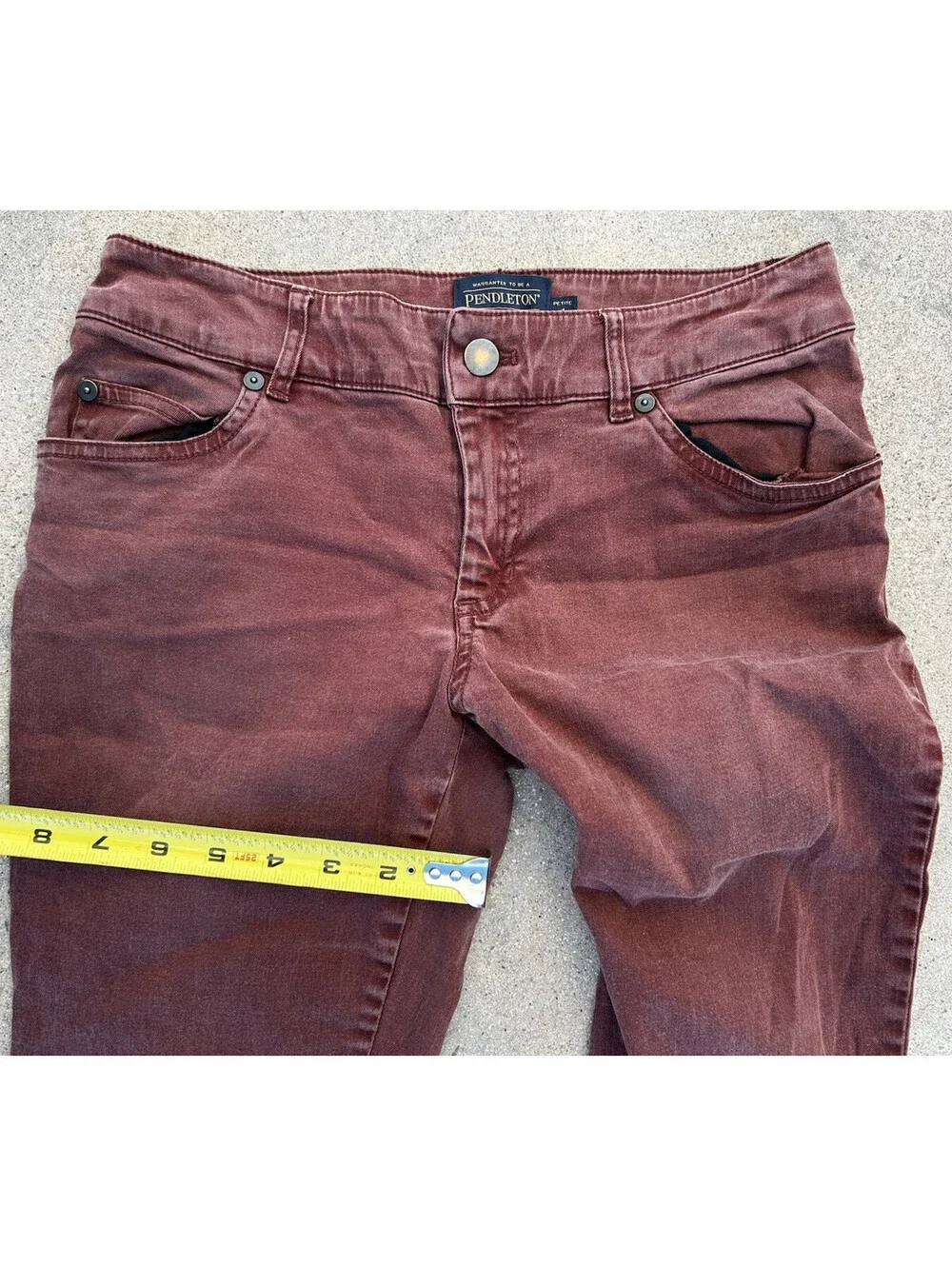 Pendleton Pants Womens 4 x 27L Red Denim Straight Leg Skinny Fit